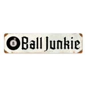  8 Ball Junkie Vintage Metal Sign Pool Bar Billiards