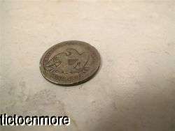 US 1857 SEATED LIBERTY 25C 25 CENTS SILVER QUARTER DOLLAR COIN 90% Ag 