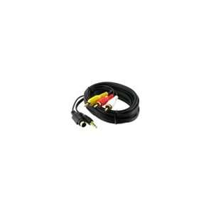 5ft Bi Directional 4pin S Video Male + 3.5mm Audio to RCA Cable (Black 