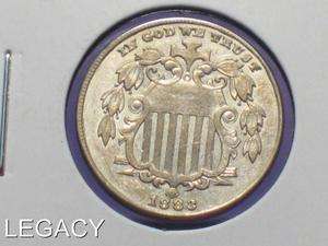 1883 P SHIELD NICKEL BETTER DATE NO RAYS (NS  