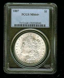 1887 Silver $1 PCGS MS 64+ Morgan Dollar  