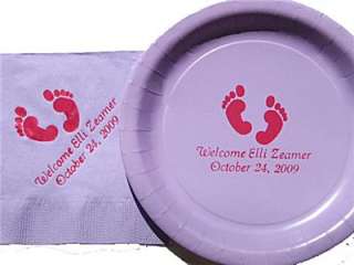 30/30/50 Personalized Baby Shower Plates Napkins w/logo  