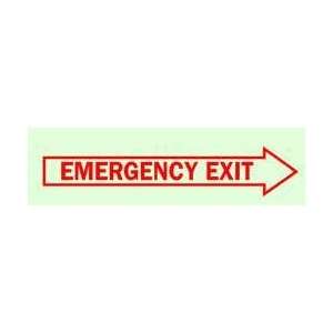Sign,3.5x10,emergency Exit(right Arrow)   BRADY  