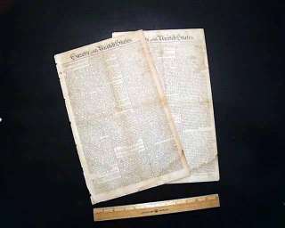   1789 U.S. Court System Created GEORGE WASHINGTON Old Newspaper  