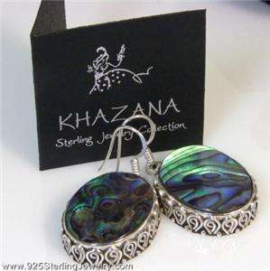 KHAZANA Collection 925 Sterling Silver ABALONE Earrings  