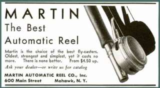 1937 MOHAWK, NY AD FOR THE MARTIN AUTOMATIC REEL CO.  