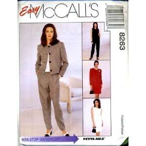 McCalls Sewing Pattern 8263 Misses Lined Jacket, Dress or Top, Pull 