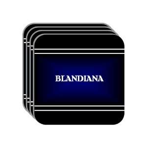   Name Gift   BLANDIANA Set of 4 Mini Mousepad Coasters (black design