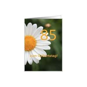  85th Birthday card in German, white daisy Card Health 