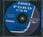 1961 FORD Car Shop Service Manual Repair Book CD (Fits Club)