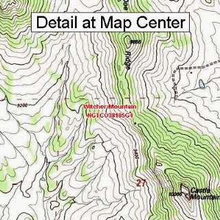 USGS Topographic Quadrangle Map   Witcher Mountain, Colorado (Folded 