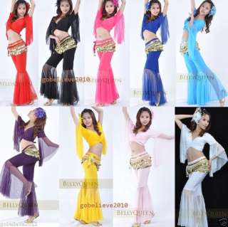 Brand New Sexy Yoga & Belly Dance Costume Set Top & Pants 9 Colors 