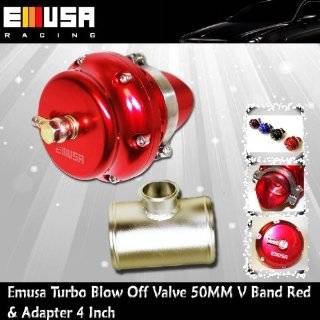 Emusa 50MM Turbo Universal Blow Off Valve VBand Red & Adapter 4 