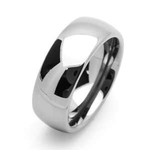  8MM Comfort Fit Tungsten Wedding Band Classic Domed Ring 