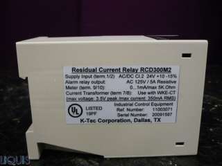 TEC CORP RCD300M2 Residual Current Relay  
