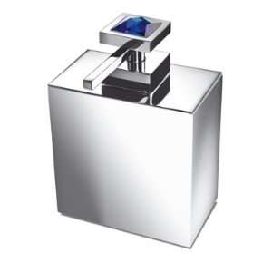  Windisch 90501A Square Brass Soap Dispenser with Blue 