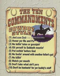 Cowboy Ten Commandments   Funny Country Western T Shirt  