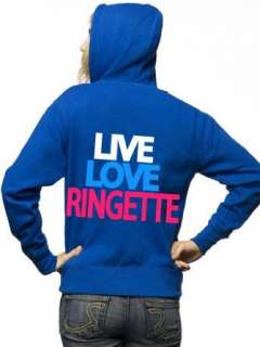  Live Love Ringette Full Zipper Hoodie Sweatshirt Clothing