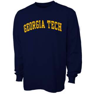 Georgia Tech Yellow Jackets Navy Vertical Arch Long Sleeve T shirt 
