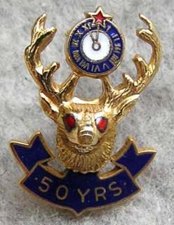 is a 50 year membership pin in 1 2 grams of solid 10k gold it s 5 8 