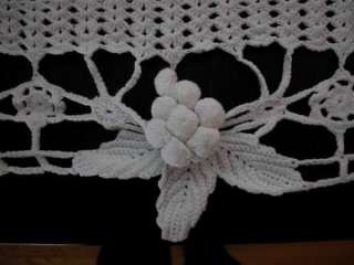 Vintage Hand Crochet Beaded & Sequined Bedspread 90 x 108 in Mint 