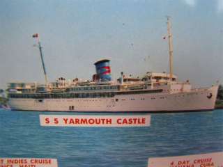 1964 SS Yarmouth Castle Evangeline Steamship Postcard  