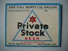 Blatz Beer IRTP Label Private Stock Milwaukee WI Quart 32oz 1940s