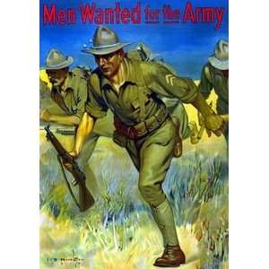  Men Wanted for the Army   12x18 Framed Print in Black 