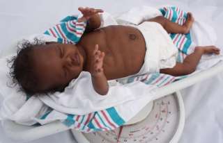 Ethnic AA African Biracial Reborn Baby Girl Buggy Brown  