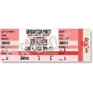  Red Graduation Party Ticket Invitations Health & Personal 