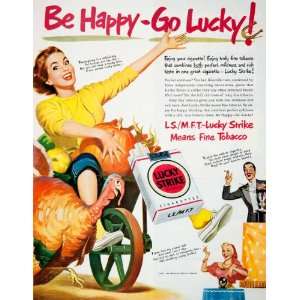 1950 Ad Lucky Strike Cigarettes Tobacco Turkey Magician Fortune Teller 