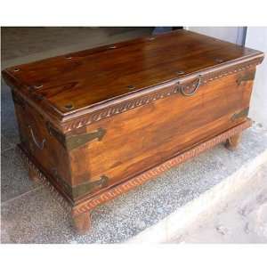  Solid Wood Natural Storage Trunk Box Coffee Table 