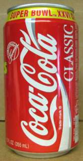 COCA COLA WASHINGTON REDSKINS XXVI SUPER BOWL Coke Soda Can Indian 