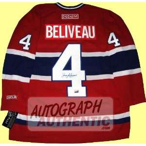 Autographed Jean Beliveau Montreal Canadiens Jersey (Red)  