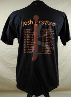 Josh Groban Live 2005 Tour Mens T shirt Large Black Tour Cities Tenor 
