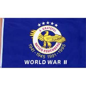  Grateful Nation Remembers (World War 2) Flag   3 foot by 5 