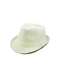   GHAT58FAB WHT Stylish White Fabric Design Fedora Hat for Men and Women