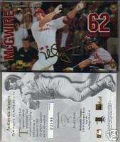 1998 Mark McGwire 24 kt Gold Signature 62 home run  