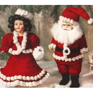 Vintage Crochet PATTERN to make   Mr. Mrs. Santa Doll Clothes 11 in 