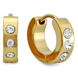 Stainless Steel 18k Yellow Gold Plated Hip Hop Iced Mens Ladies Unisex 