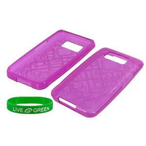 Magenta Silicone Crystal Skin Case for HTC HD2 Phone ,T 