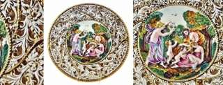 2348/FAIENCE PLATE CAPODIMONTE WITH CHERUBS AND FIGURES  