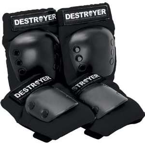  Destroyer Grom Pack Elbow Knee Black Black Skate Pads 
