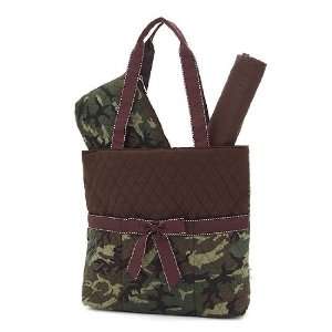  Quilted Camouflage Monogrammable 3pc Diaper Bag 