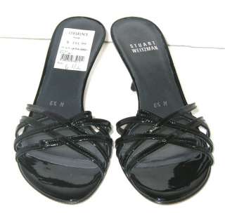 Stuart Weitzman BRONX Black Patent Woman Sandal Sz 5.5  