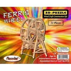 Puzzled Ferris Wheel 3D Natural Wood Puzzle Toys & Games