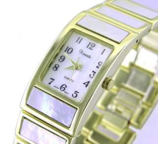 New EXCLUSIVE White Shell Ladies Bracelet Gold Watch  