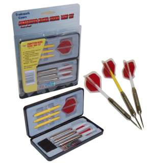 Set of 3   Competitor Nickel Silver Darts with Case 844296084838 