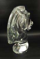   Crystal Horse Head Bust Figurine~11.25 Tall~Signed~France  