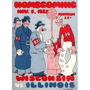  1932 Wisconsin vs. Illinois 22 x 30 Canvas Historic 